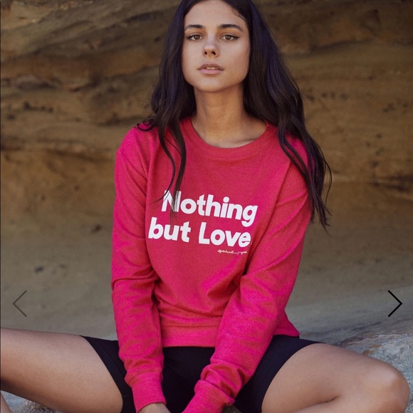 NWT Spiritual Gangster Nothing But Love Savasana Sweater Pink - Picture 1 of 9